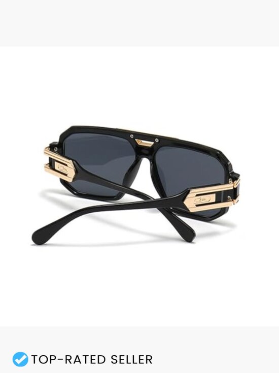 Retro Oversized Square Sunglasses Vintage Aviator UV400 Protection Metal Frame main image 5